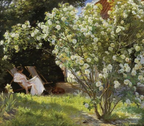 Marie Kroyer Seated in the Deckchair in the Garden by Mrs. Bendsen